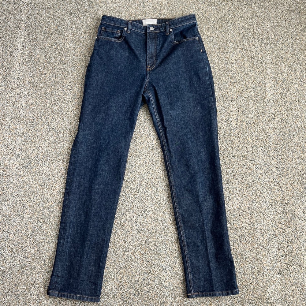 Everlane The High Rise Straight Jean Women's 31 Dark Wash Stretch Denim Casual
